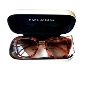 Pink and Brown Tortoise Gold tone Marc Jacobs Gold oversized oval Sunglasses